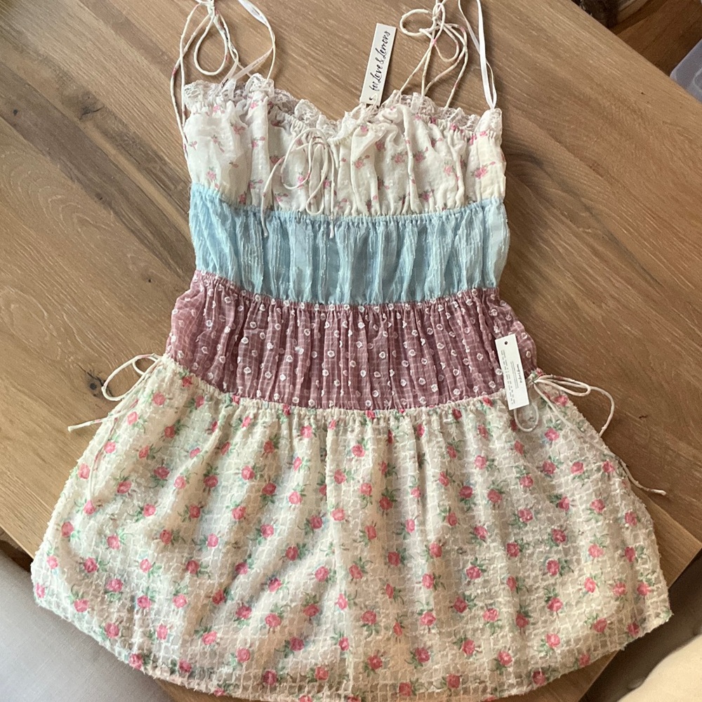 For Love & Lemons Floral Tiered Smocked Sundress
